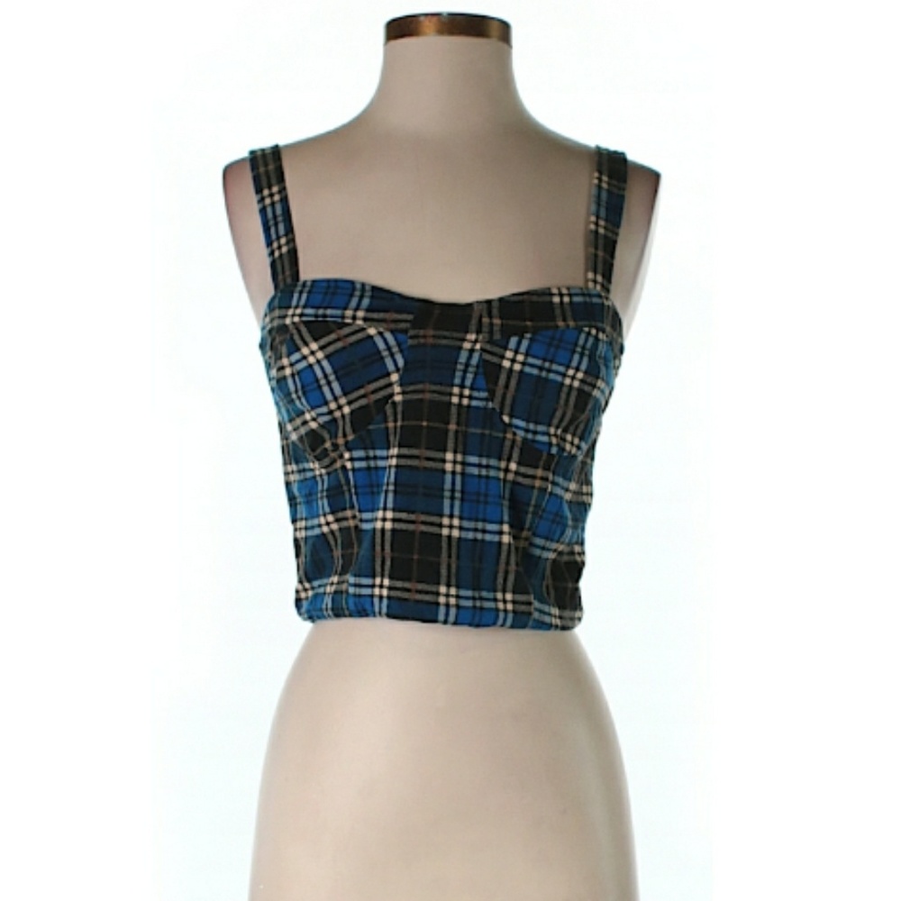 Millau Plaid Crop Bustier